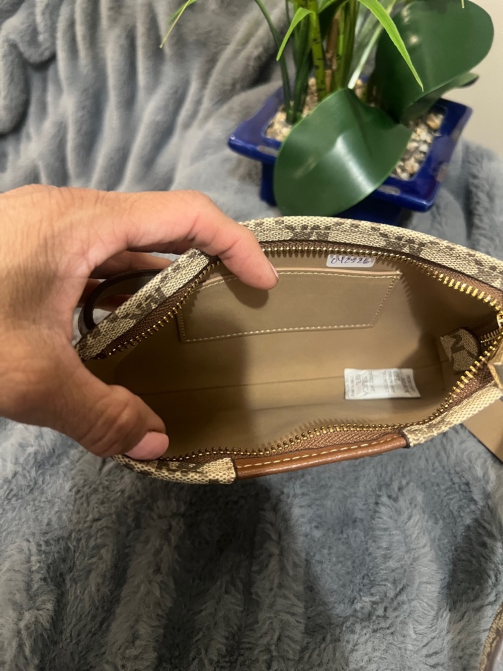 Michael Kors Beige Brown MK Logo Crossbody Belt Bag - Picture 5 of 6